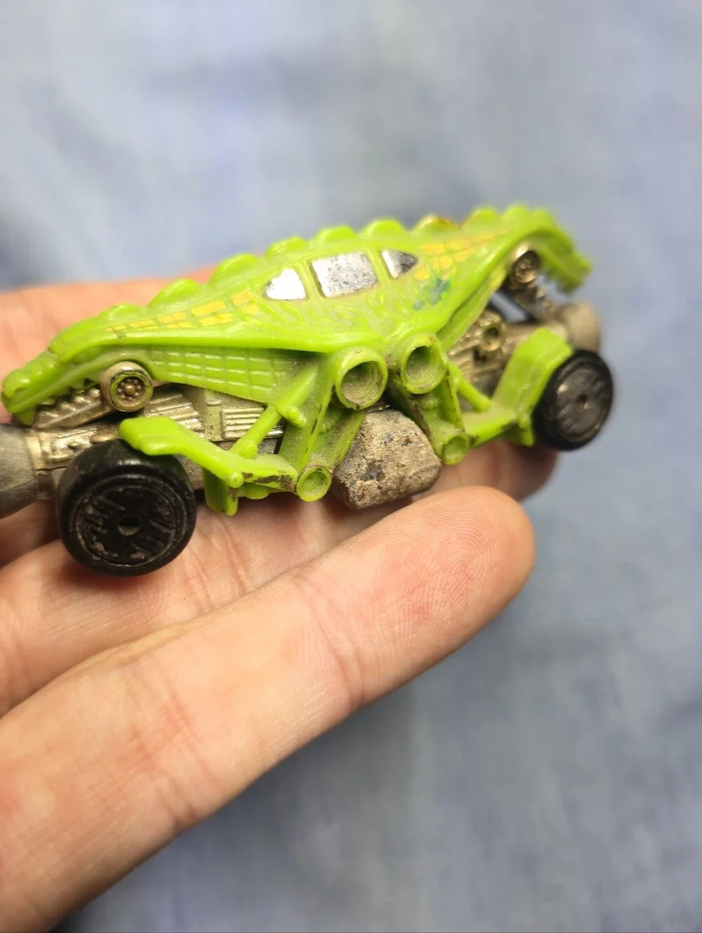 Vintage 1985 Mattel HOT WHEELS Die Cast Green Speed Demon Double Dragon